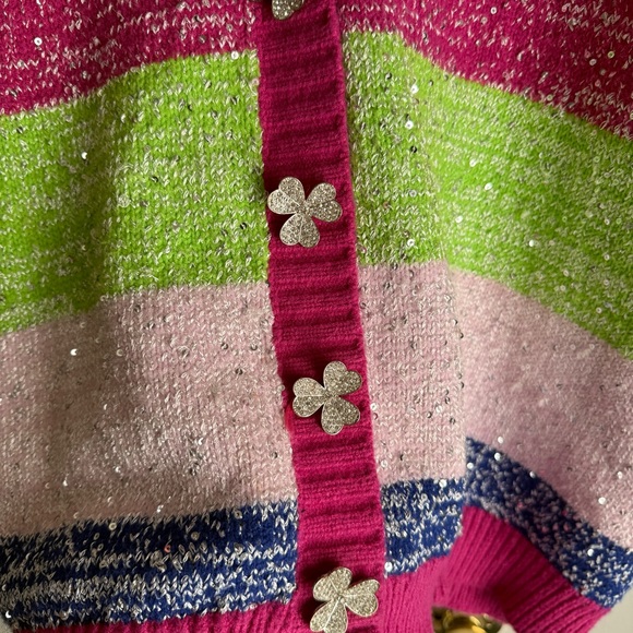 Olivia Rubin Mika Cardigan Rainbow Stripes Women’s Size Large - Picture 6 of 13